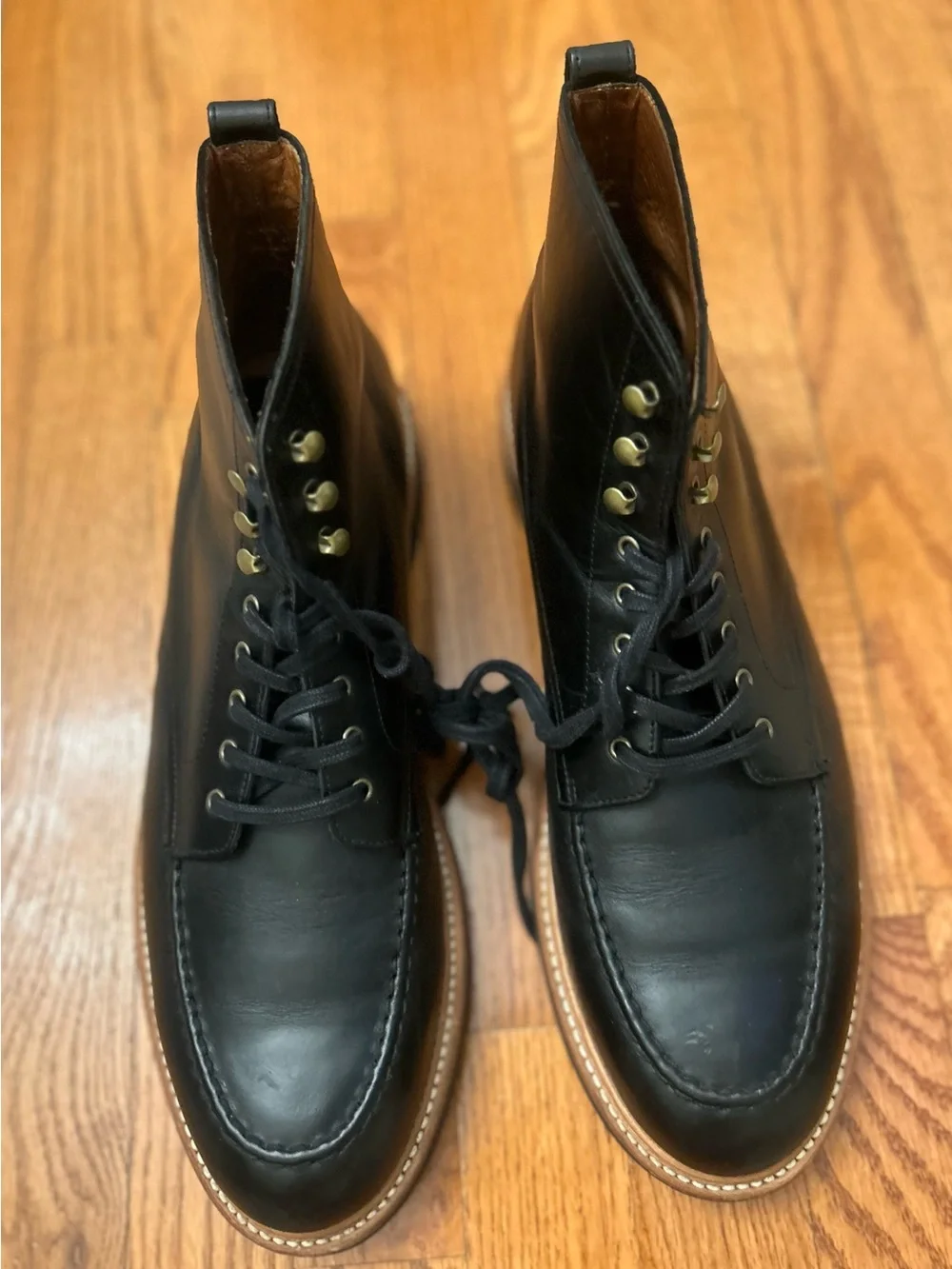 J.CREW Men’s Size 13 Kenton Black Leather Lace-Up Ankle Boots